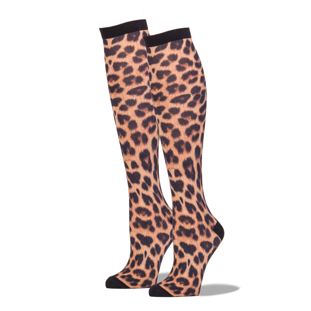 Leopard Women&#39;s Knee High Sock Black