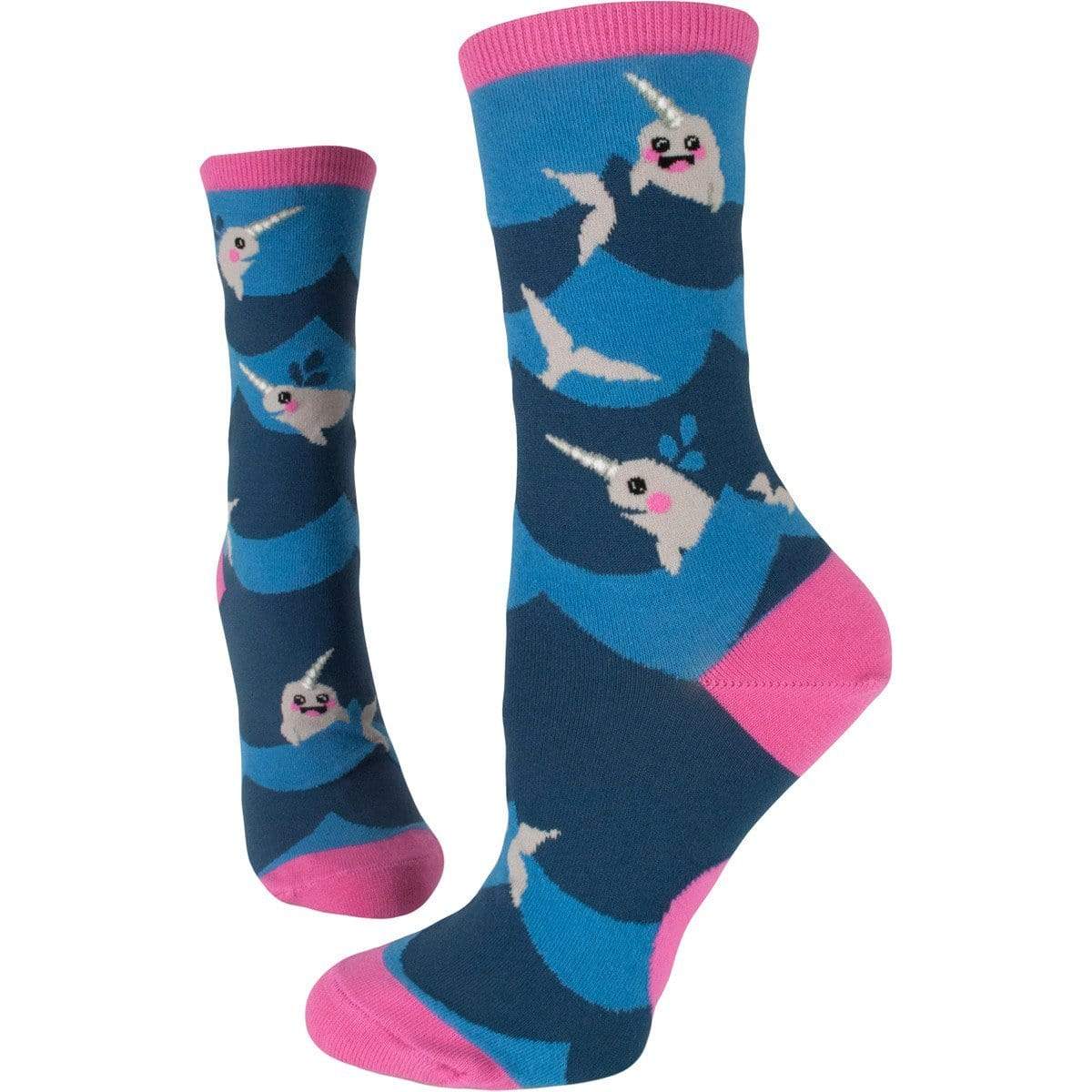 Lil' Narwhal Socks Women's Crew Sock blue