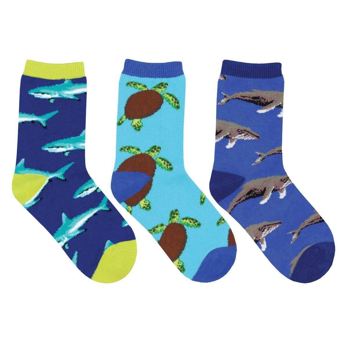 Little Swimmers Crew Sock 3 Pack Blue