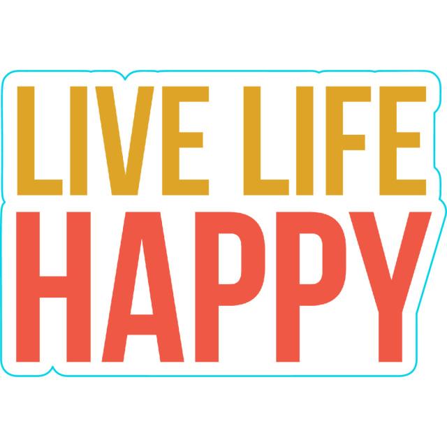 Live Life Happy Sticker Orange