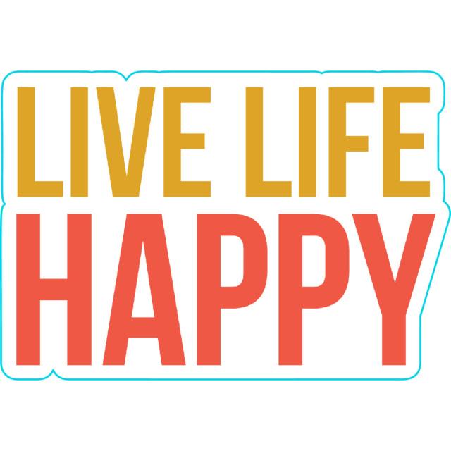 Live Life Happy Sticker Orange