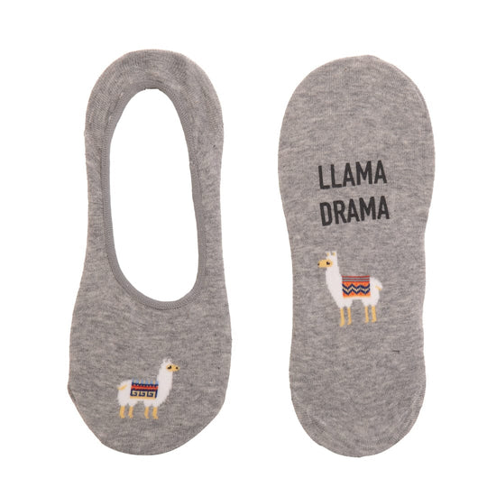 Llama Drama Women's No Show Sock gray