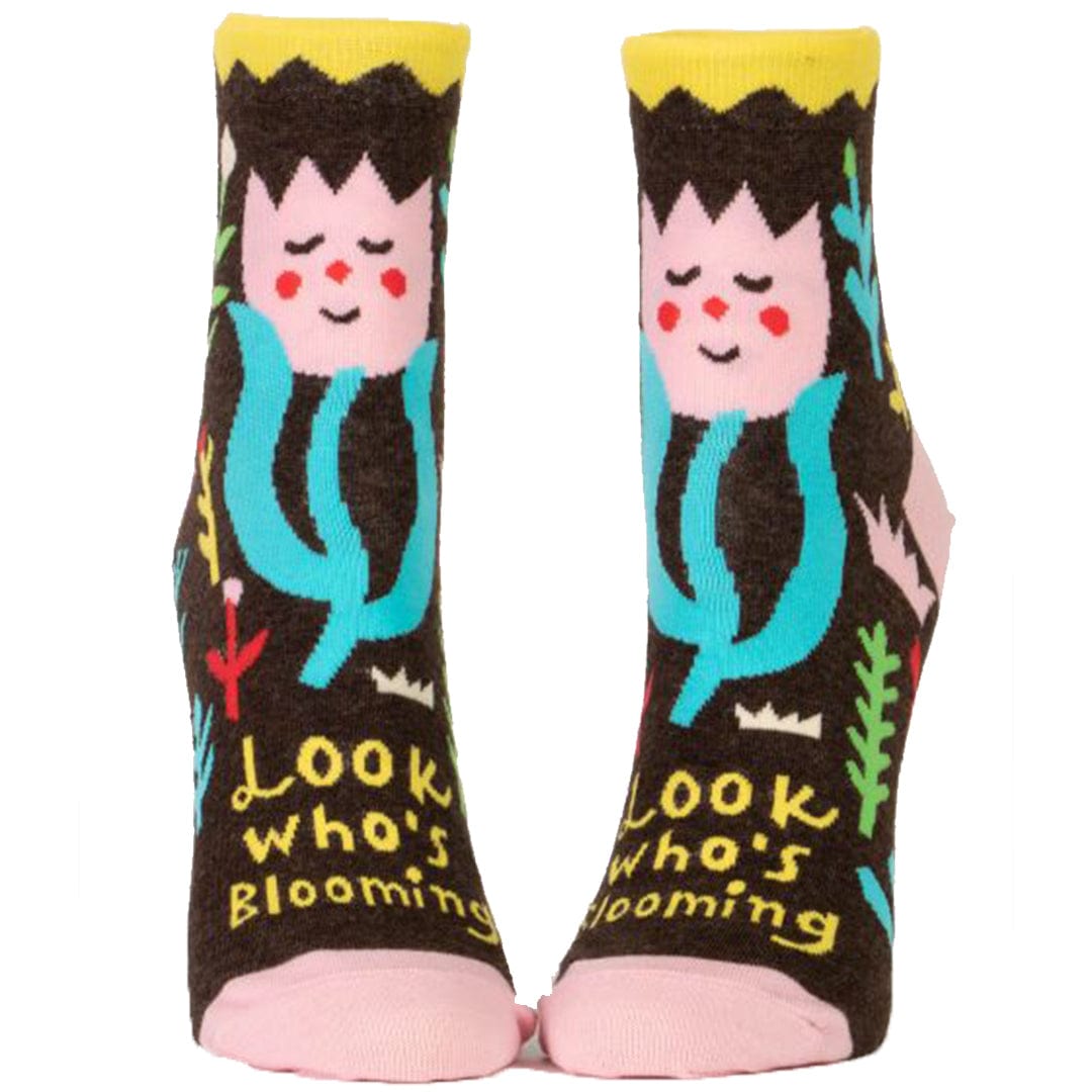 Look Who's Blooming Women's Ankle Socks Black