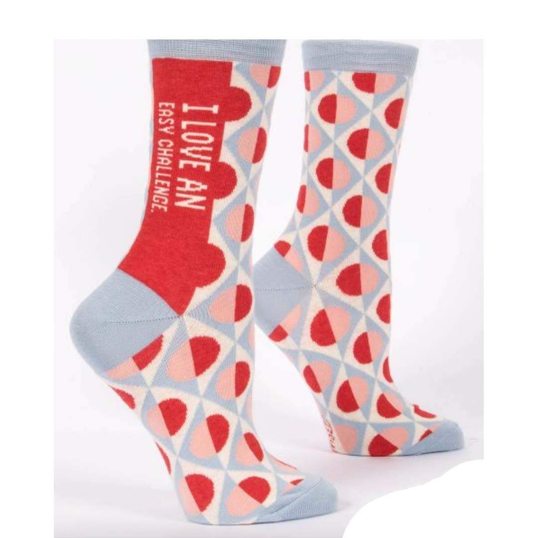 Love An Easy Challenge Women's Crew Sock Red