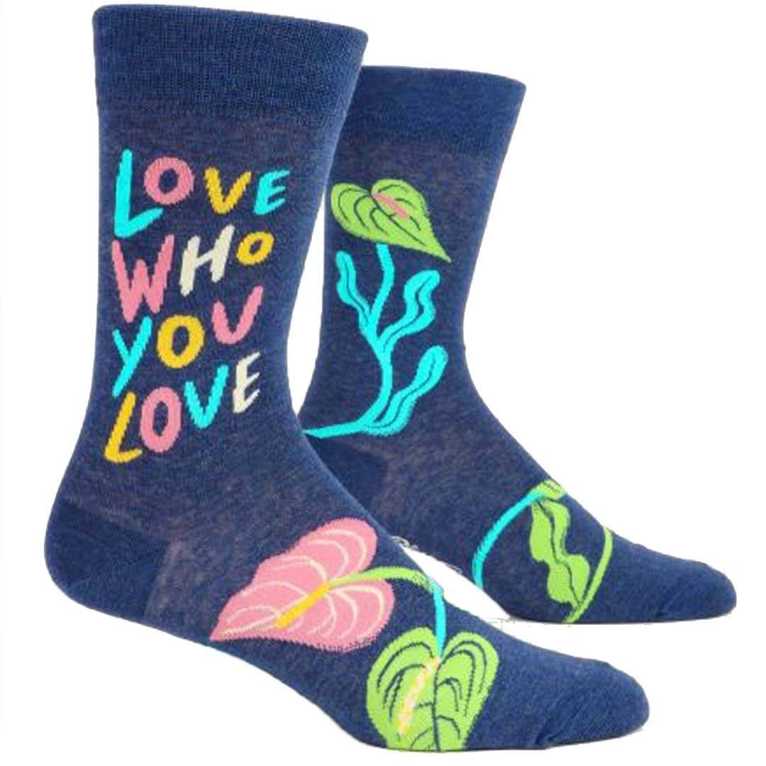 Love Who You Love Crew Socks Mens / Blue