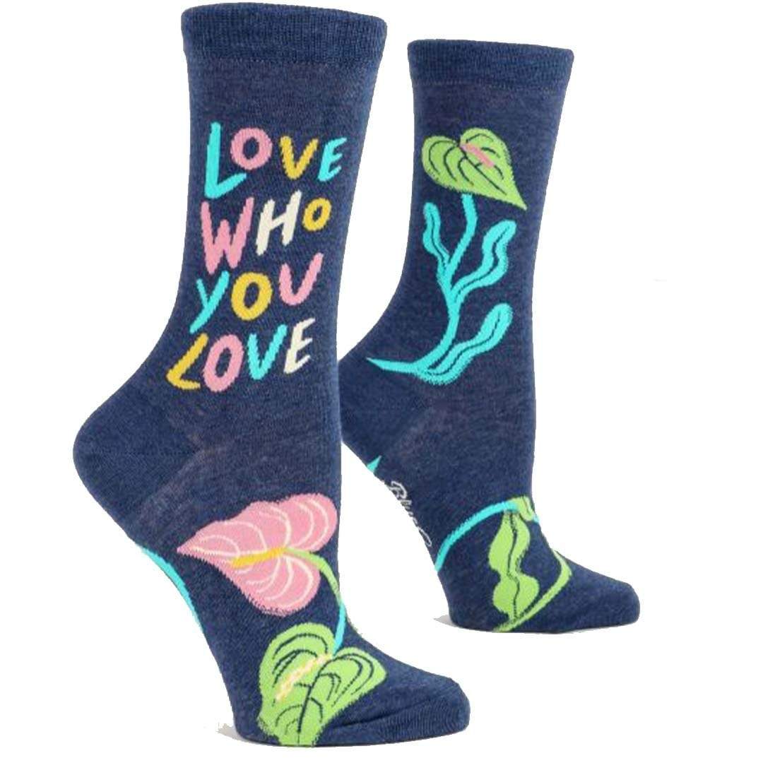 Love Who You Love Crew Socks Womens / Blue