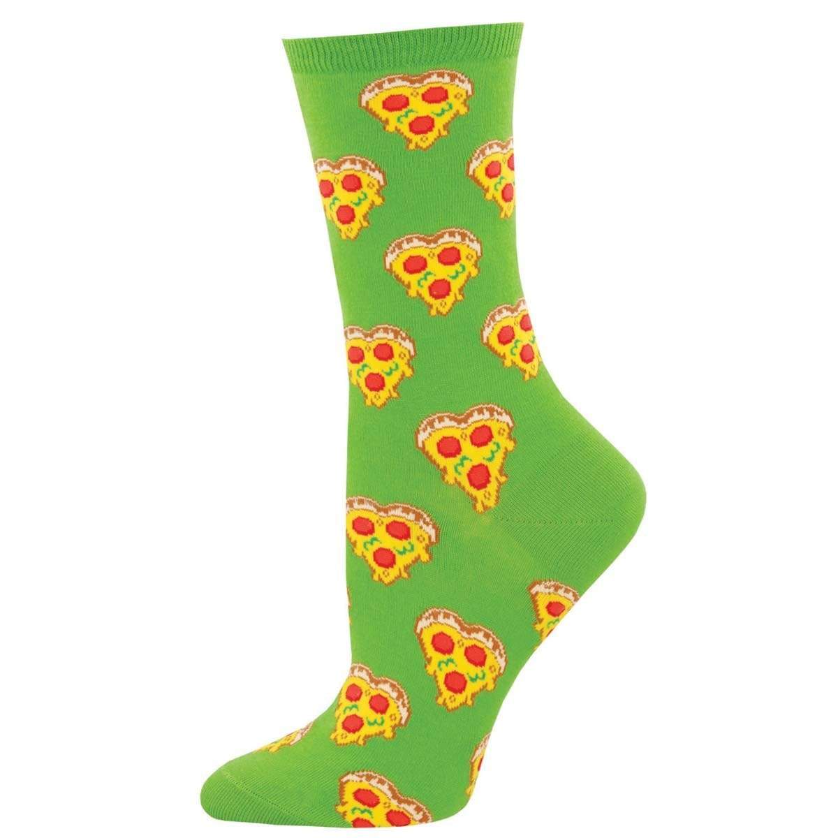 Love You To Pizzas Women&#39;s Crew Sock Green