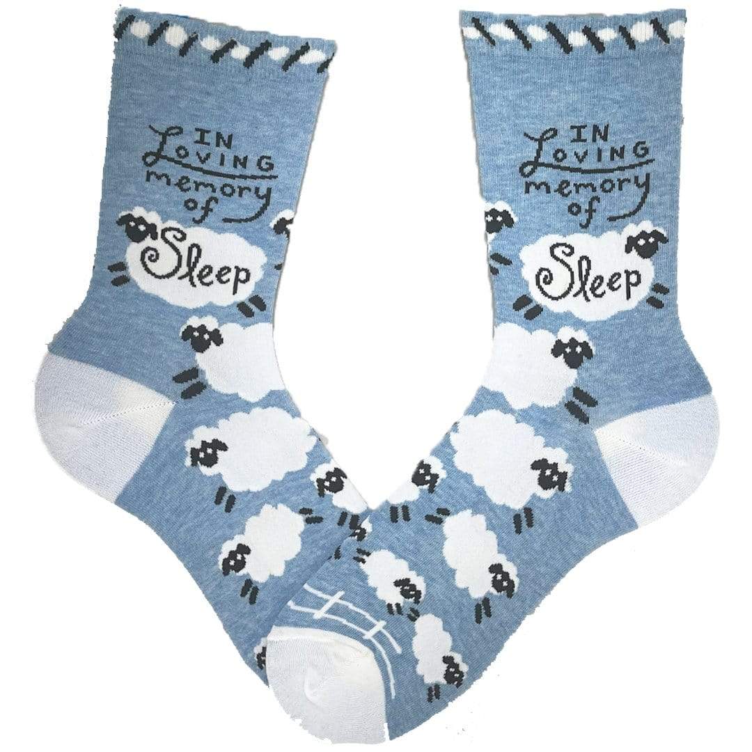 Loving Memory of Sleep Women&#39;s Crew Socks Blue