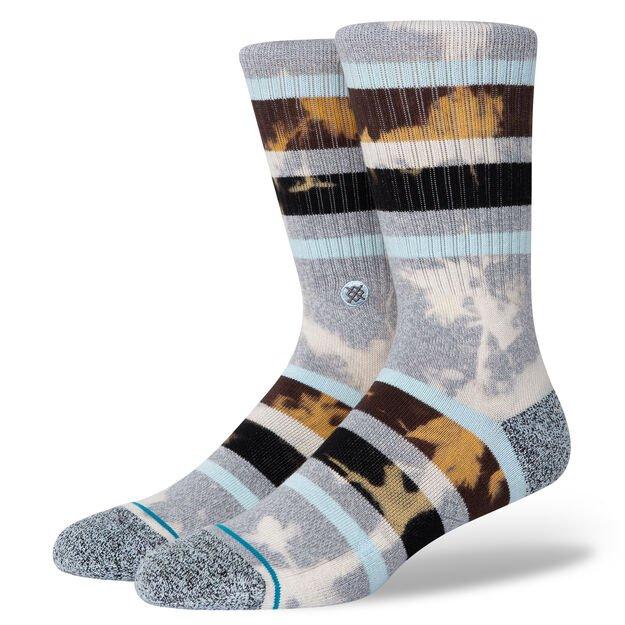 Grey Brong Men&#39;s Crew Sock Grey, Black and Light Blue / Men&#39;s