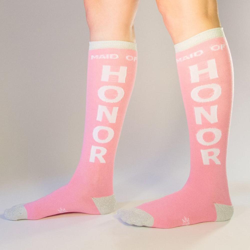 Maid of Honor Socks Women's Knee High Sock pink