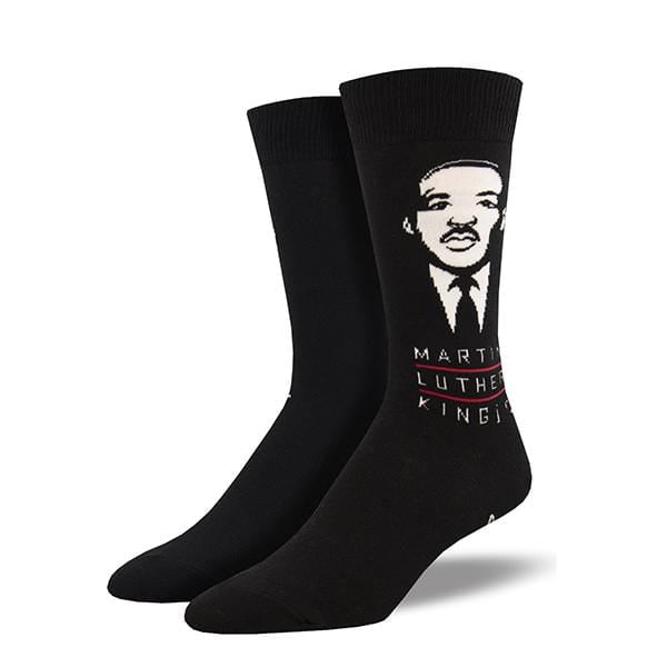 Martin Luther King Socks Men&#39;s Crew Sock Black