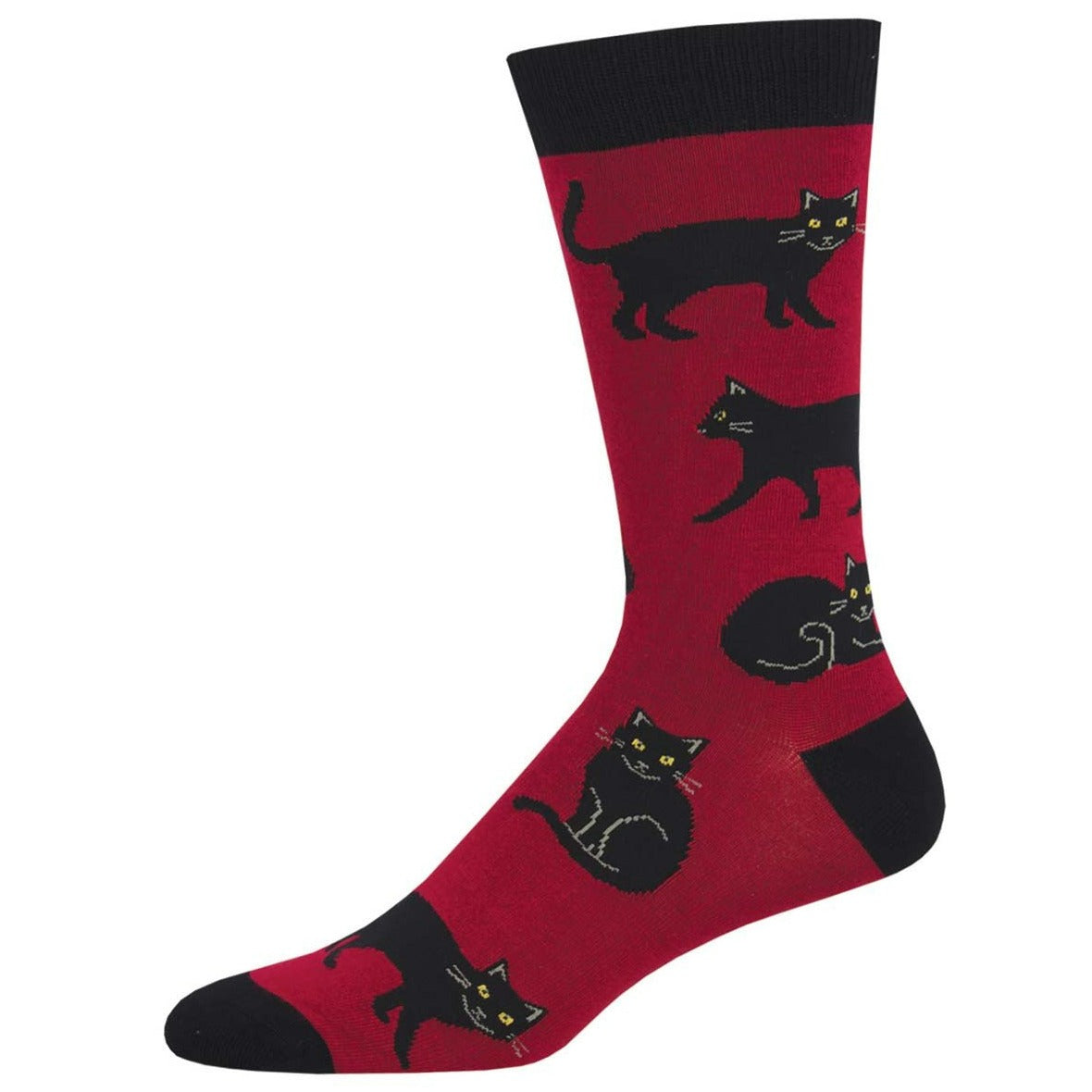 Black Cat Men's Crew Sock Red