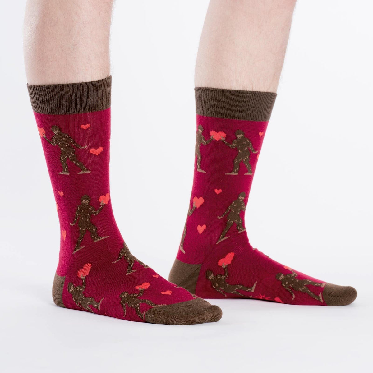 Sasquatch Love Socks Men’s Crew Sock Red