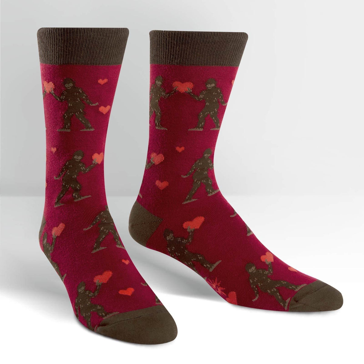 Sasquatch Love Socks Men’s Crew Sock Red