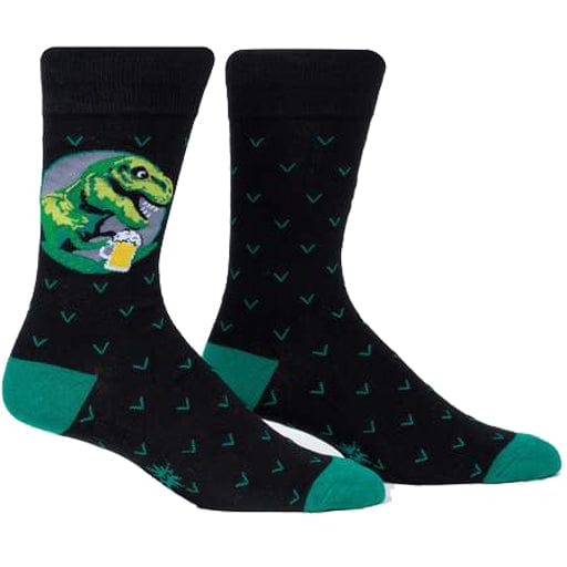 Brewed To A T Men's Crew Socks Black