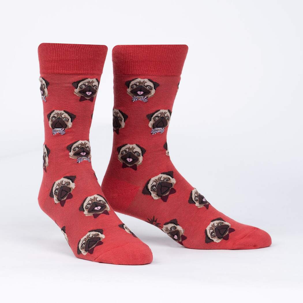 Dapper Dogs Men's Crew Socks Red