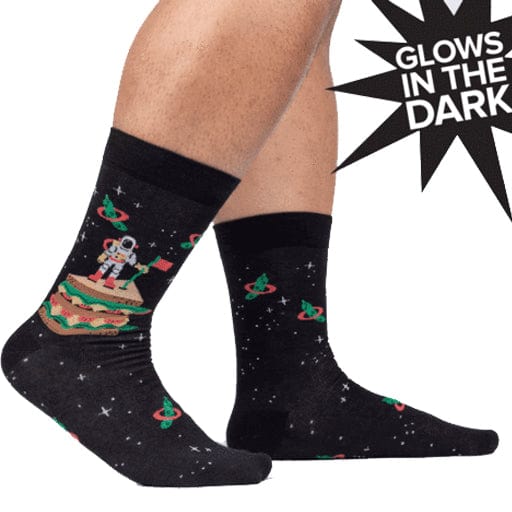 The Moon Club Men's Crew Socks Black