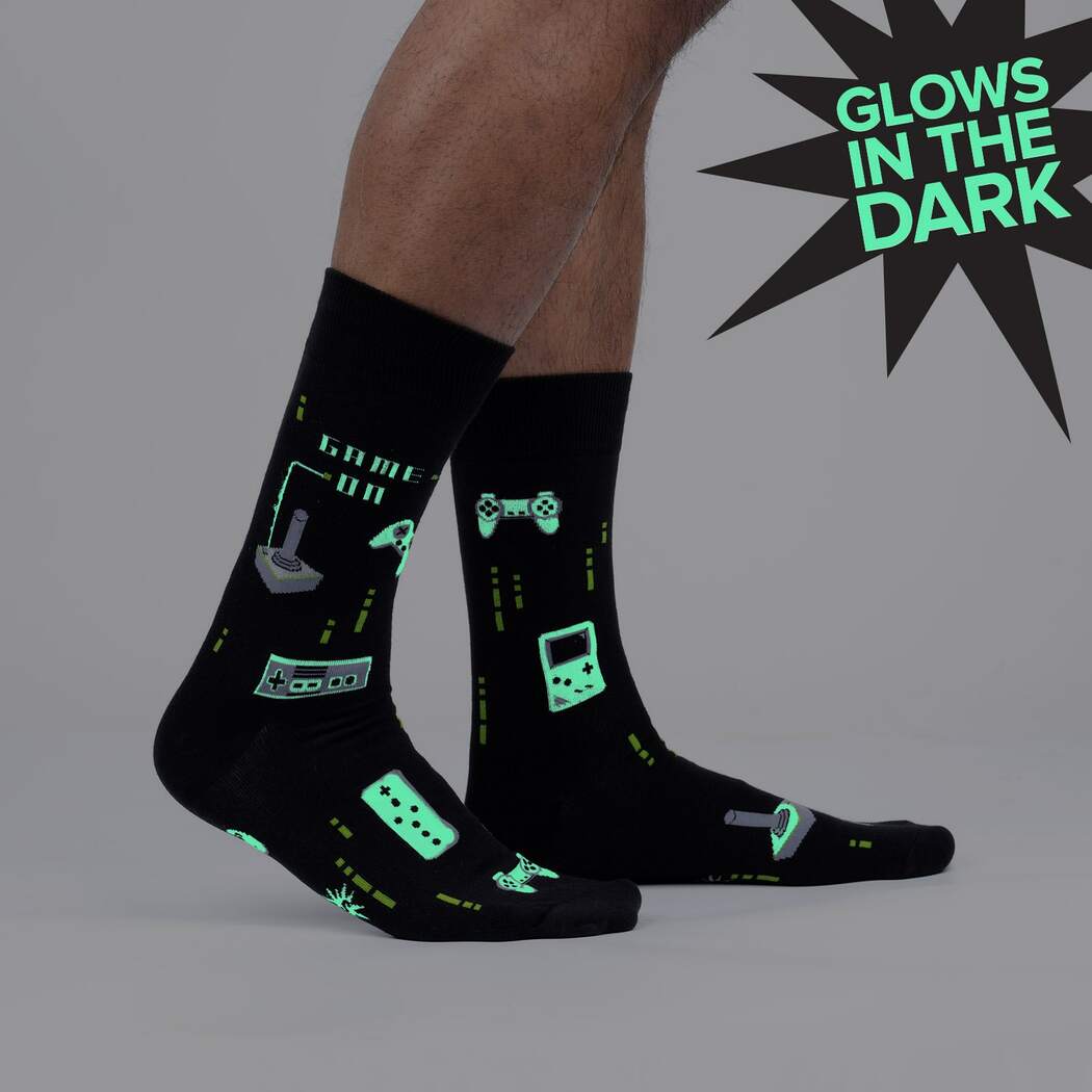 Game On Men's Crew Sock Black