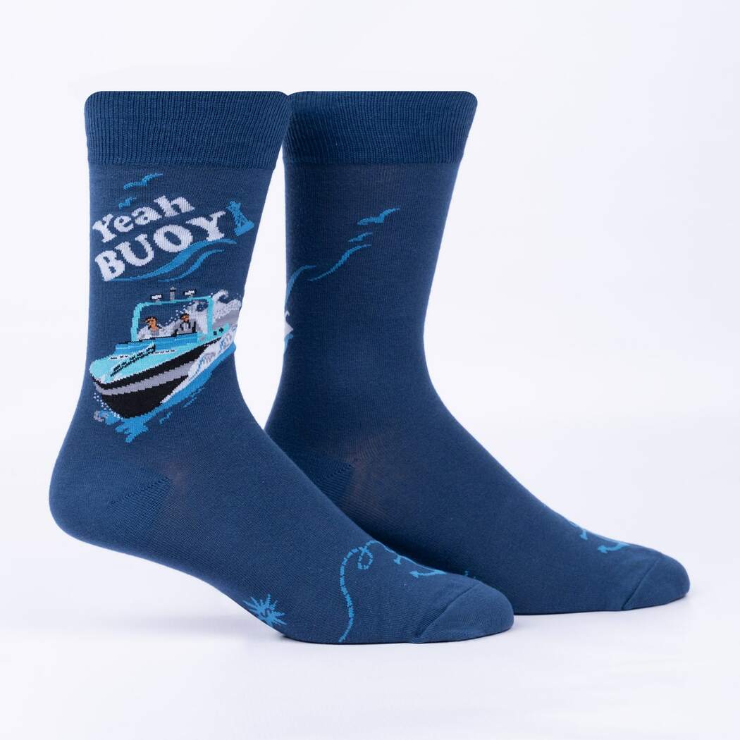 Yeah Buoy! Men&#39;s Crew Socks Blue