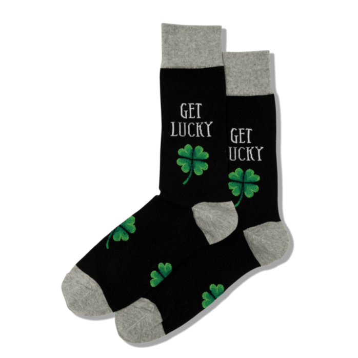 Get Lucky Men&#39;s Crew Sock Black