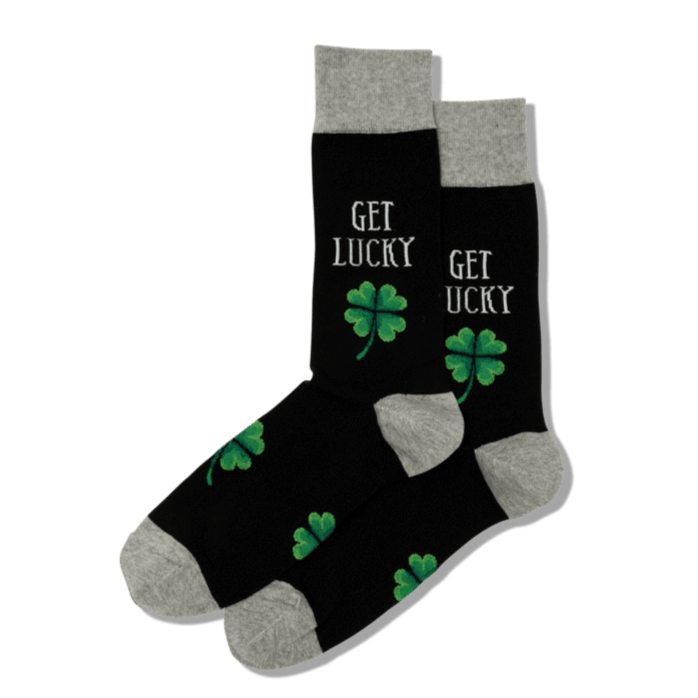 Get Lucky Men's Crew Sock Black