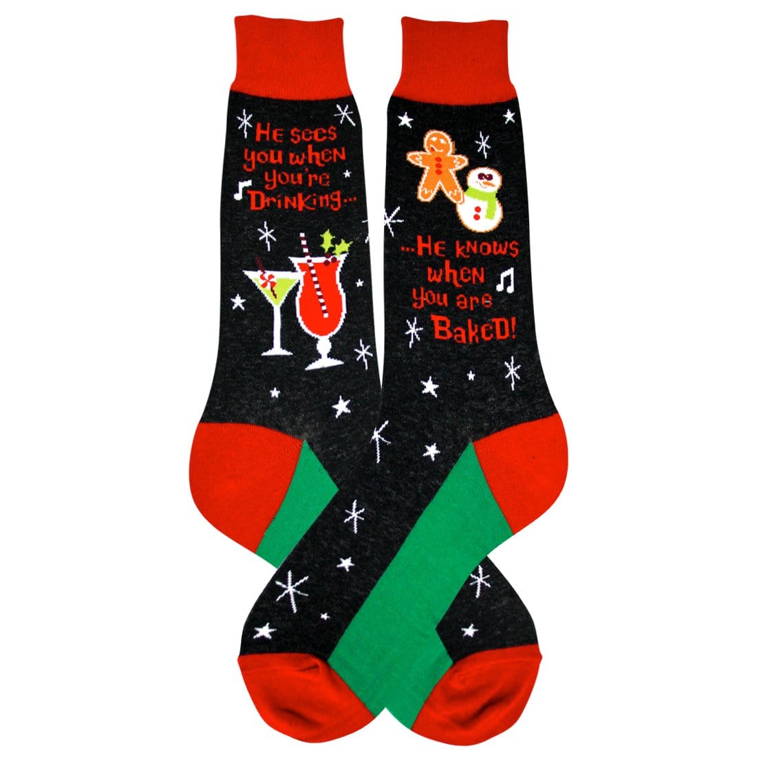 Santa Knows Socks Men’s Crew Sock black