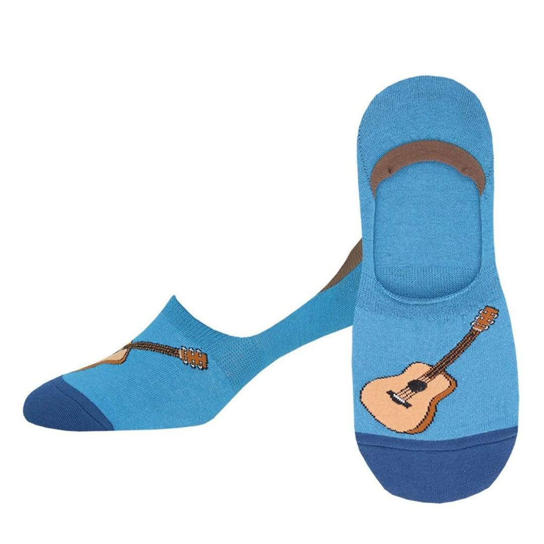 Acoustic Guitar Socks Men's Liner Sock Blue