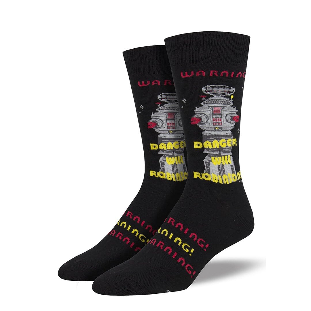 Danger Will Robinson Lost In Space Socks - Men's Crew Socks Black