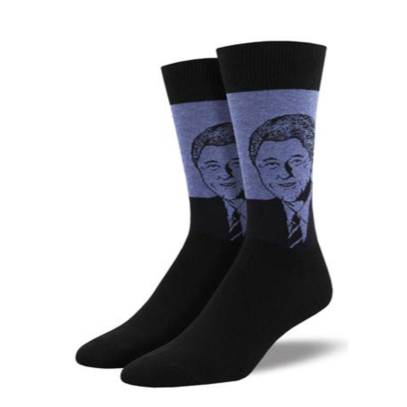 Bill Clinton Socks Men&#39;s Crew Sock Blue