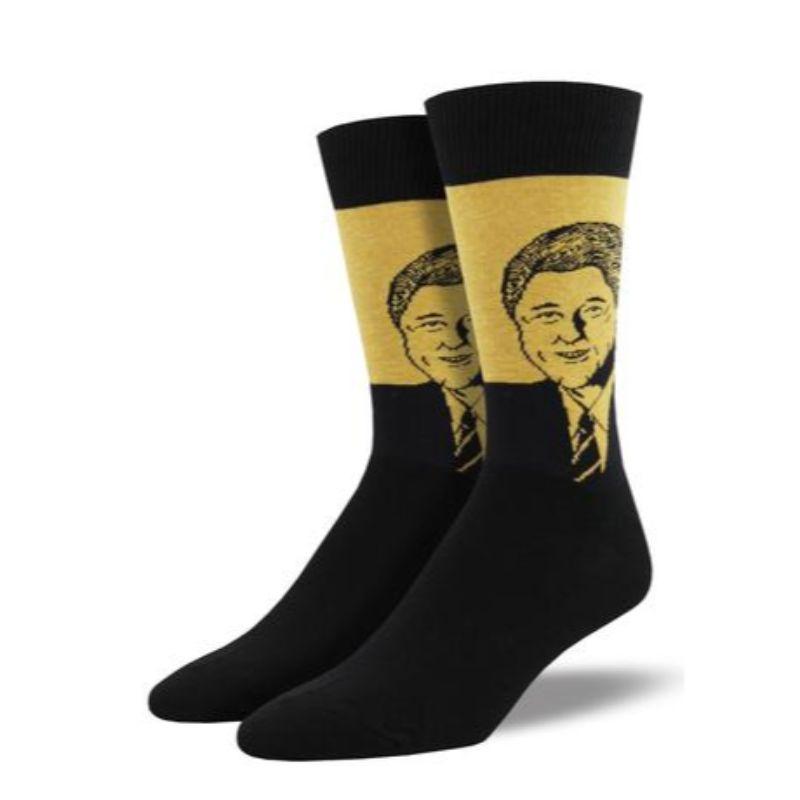 Bill Clinton Socks Men's Crew Sock Gold