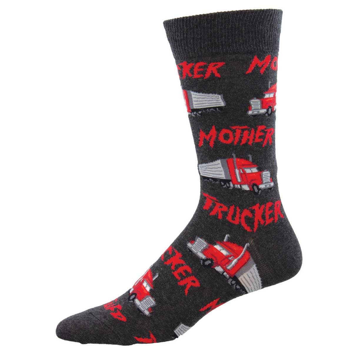 Mother Trucker Men's Crew Socks Charcoal
