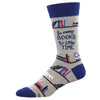 Time For A Good Book Men's Crew Socks Grey Heather