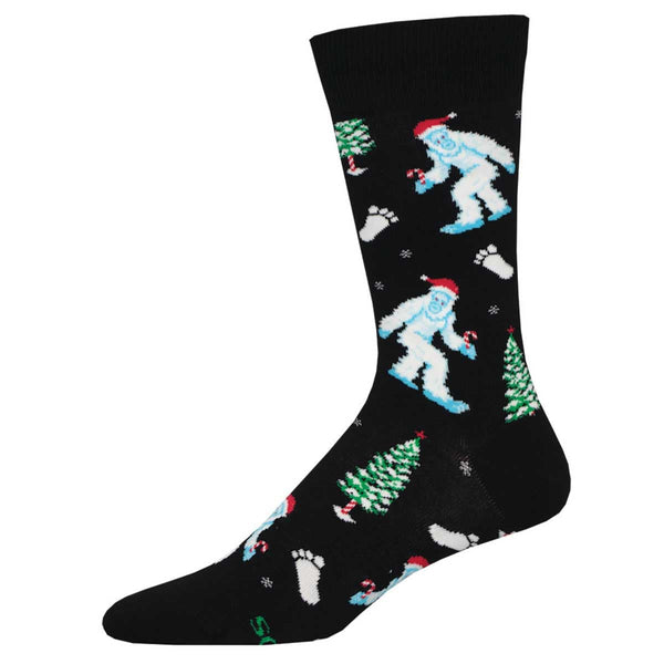 Is it Christmas Yeti? Men's Crew Socks Black