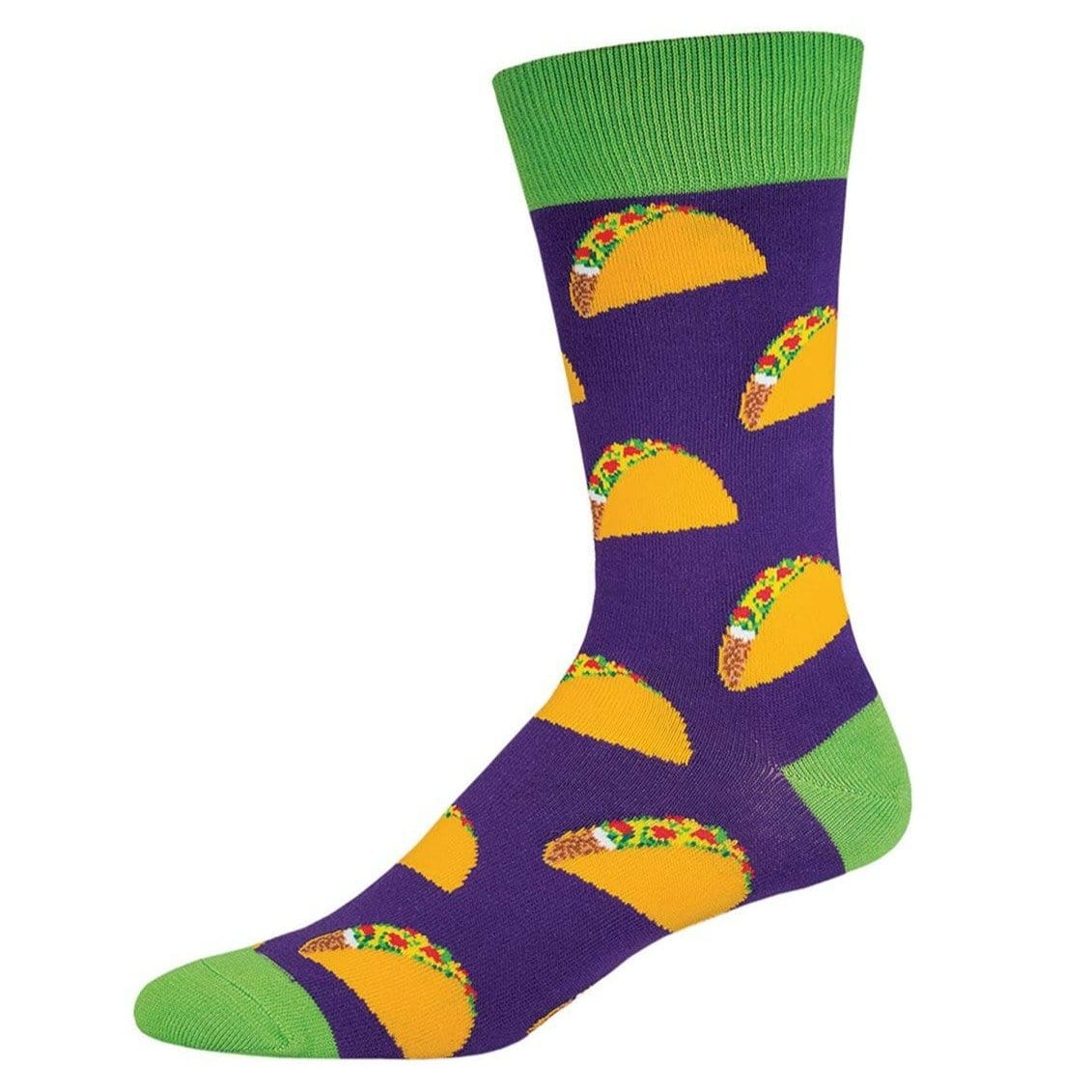 Purple Taco Socks Men’s Crew Sock Purple / Shoe Size 7-12