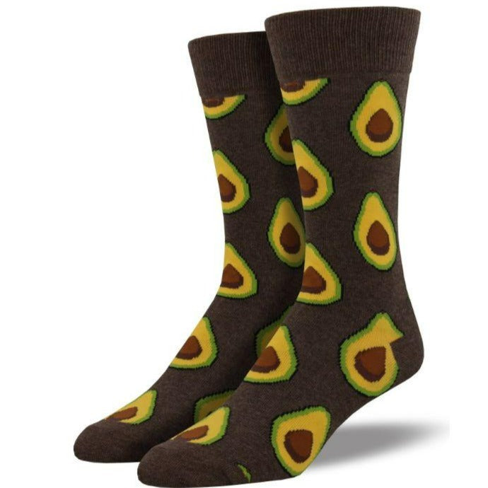 Avocado Socks Men's Crew Sock Brown