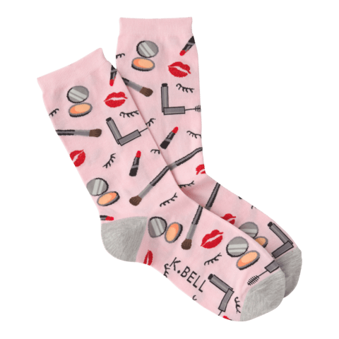 Makeup Women's Crew Socks Pink