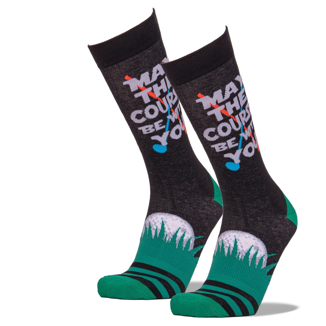 May The Course Be With You Men&#39;s Crew Socks Black