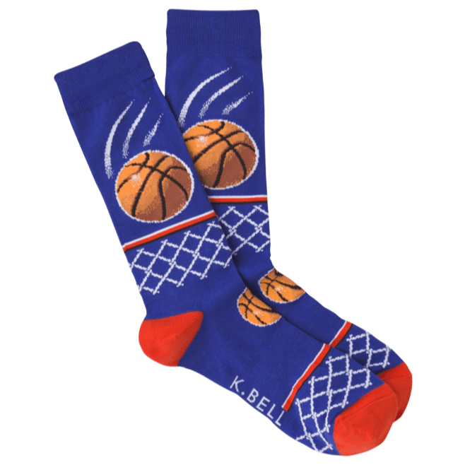 Basketball Men&#39;s Crew Socks Blue