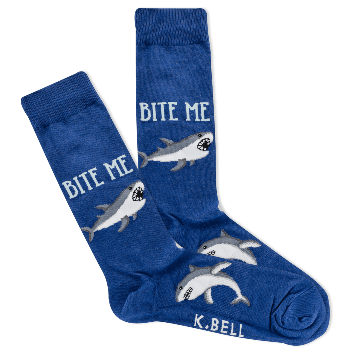 Men's Bite Me Crew Socks Blue