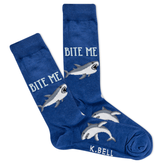 Men's Bite Me Crew Socks Blue