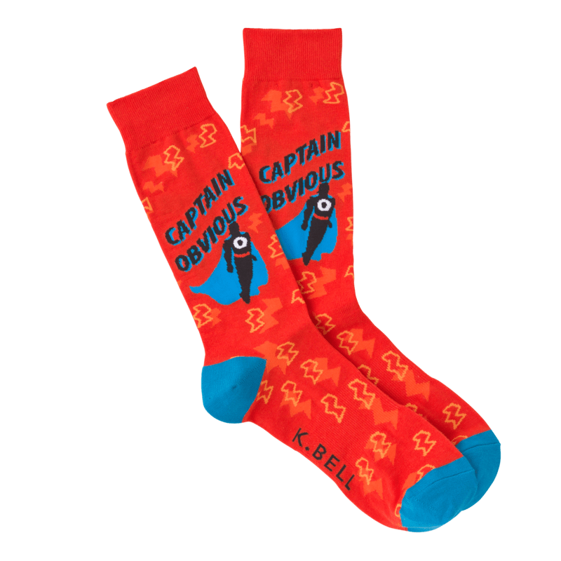 Men's Captain Obvious Crew Socks Red