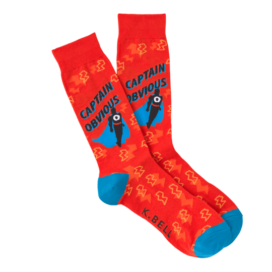Men's Captain Obvious Crew Socks Red
