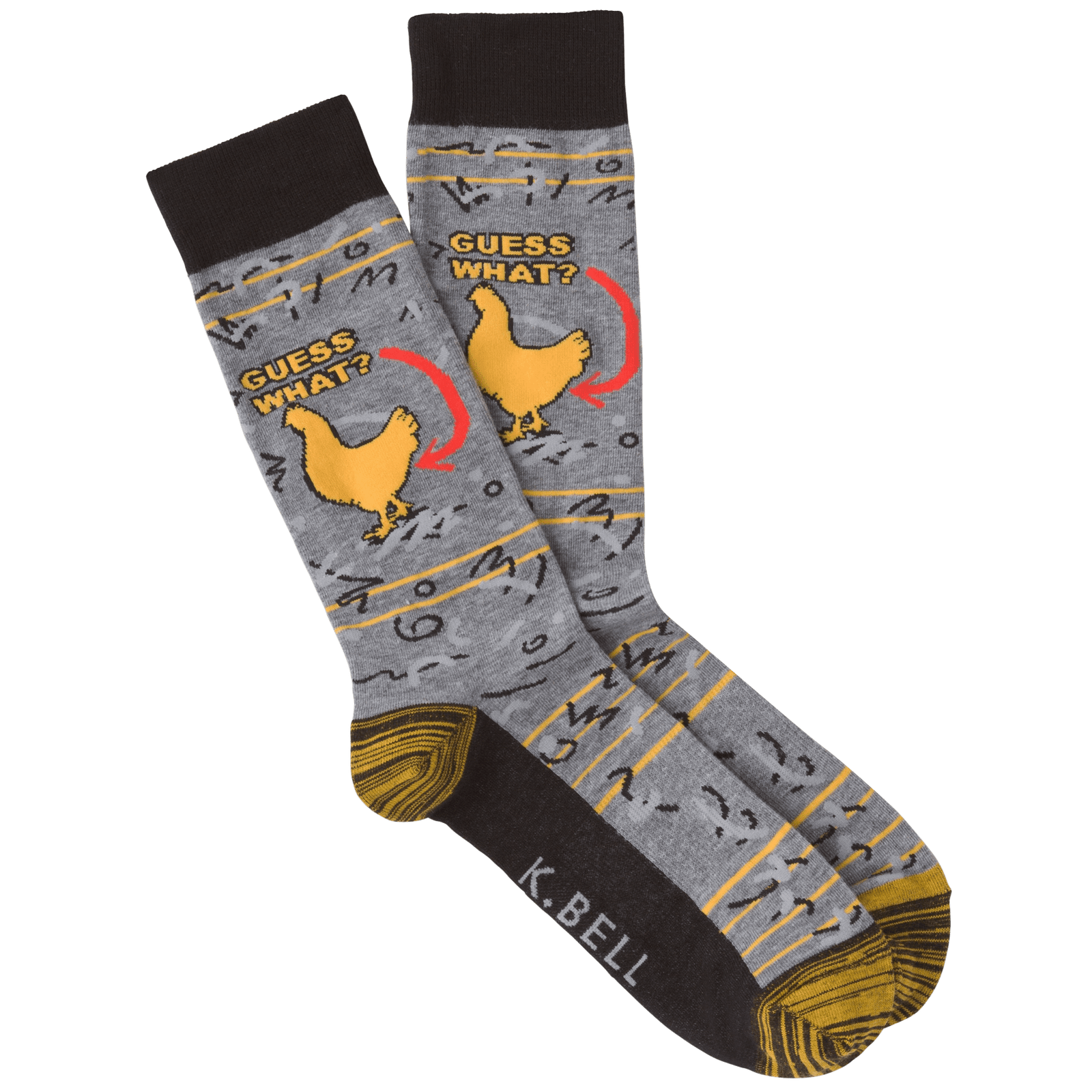 Chicken Butt Men's Crew Sock Grey