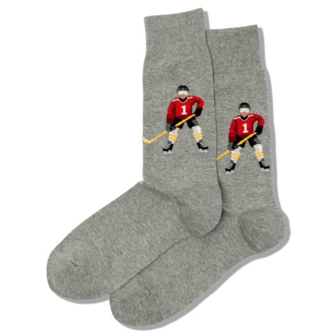 Men&#39;s Hockey Player Crew Socks Grey