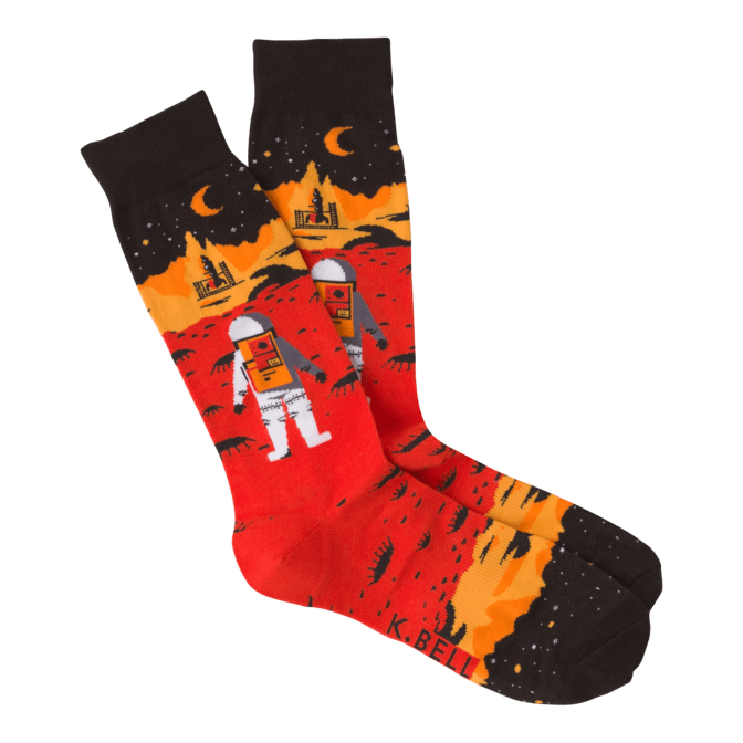 Red Planet Men&#39;s Crew Socks Red