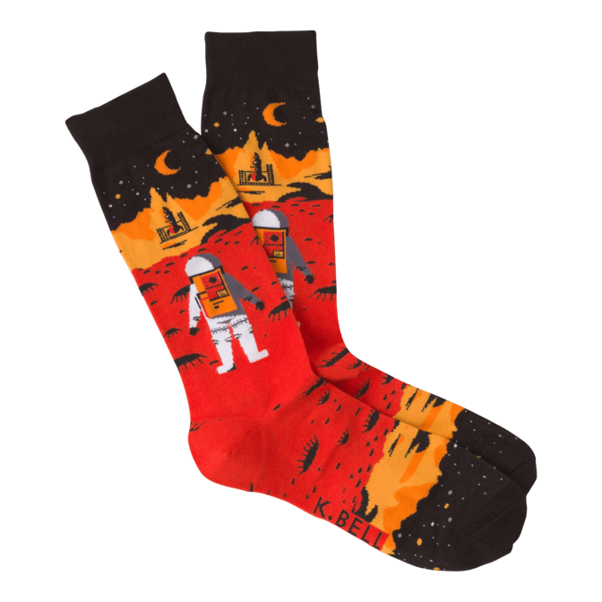 Red Planet Men's Crew Socks Red