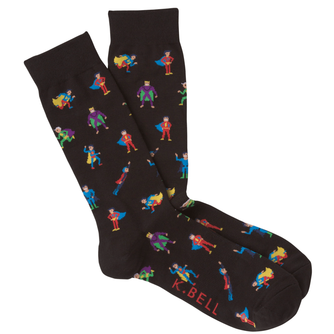 Super Hero Socks Men’s Crew Sock Black