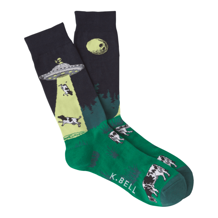 UFO Abduction Men's Crew Socks Blue