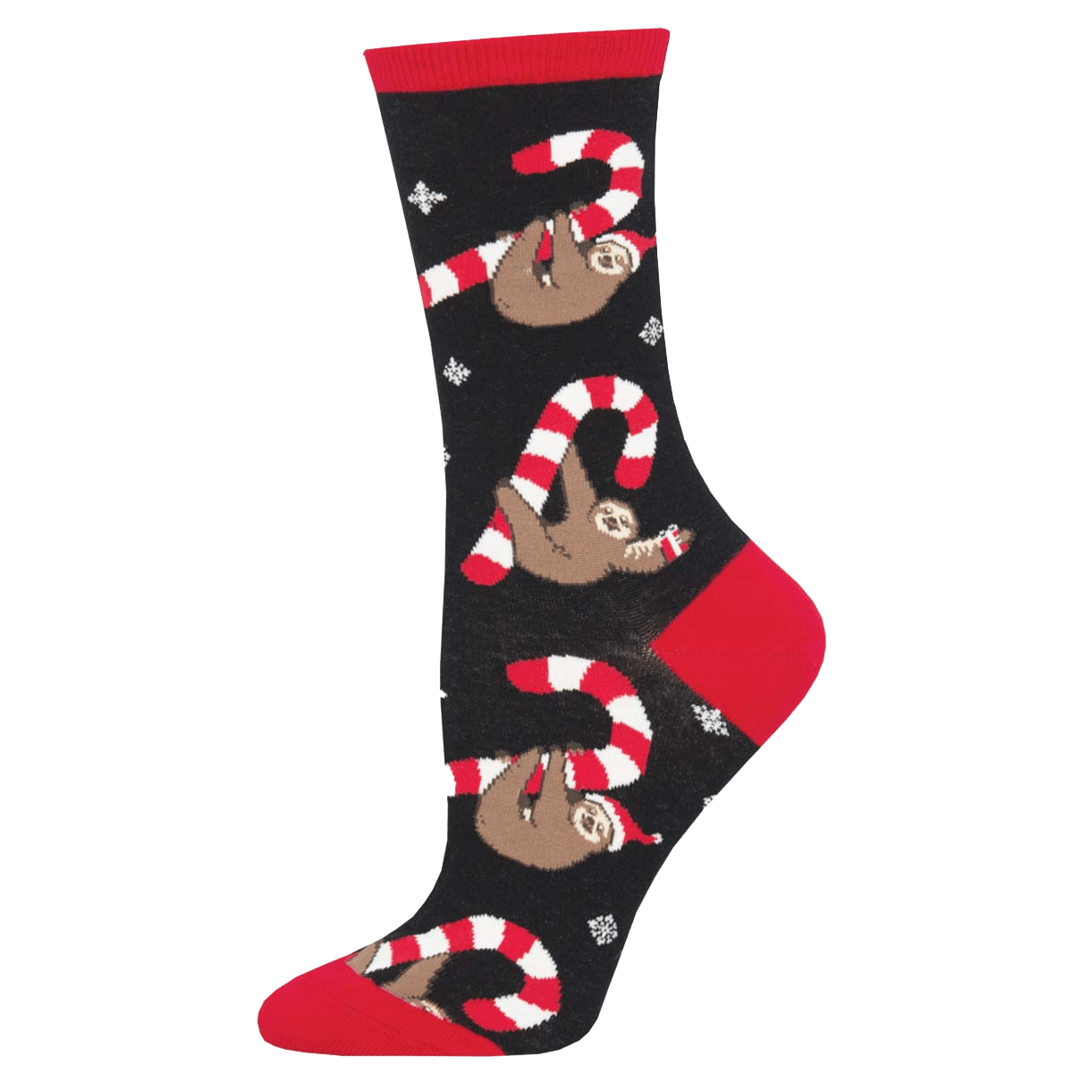 Merry Slothmas Women&#39;s Crew Socks Black
