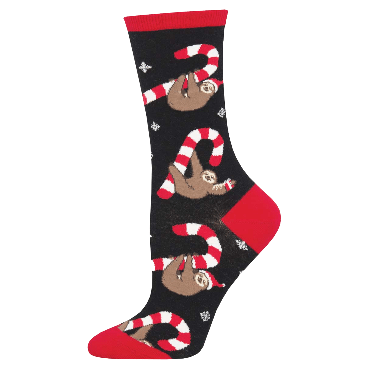 Merry Slothmas Women's Crew Socks Black
